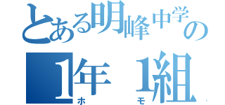 とある明峰中学校の１年１組（ホモ）