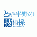 とある平野の技術係（テクニカルスタッフ）