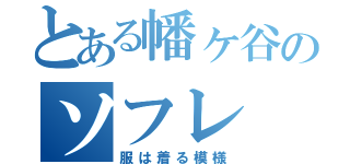 とある幡ヶ谷のソフレ（服は着る模様）