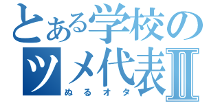 とある学校のツメ代表Ⅱ（ぬるオタ）