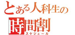 とある人科生の時間割（スケジュール）