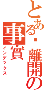 とある你離開の事實（インデックス）