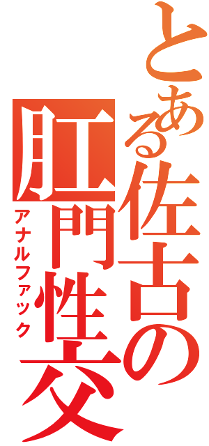 とある佐古の肛門性交（アナルファック）