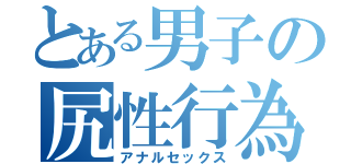 とある男子の尻性行為（アナルセックス）