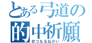 とある弓道の的中祈願（せつなるねがい）