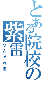 とある院校の紫雷Ⅱ（つんでれ控）