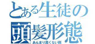 とある生徒の頭髪形態（あんまり良くない例）