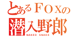 とあるＦＯＸの潜入野郎（ＮＡＫＥＤ ＳＮＡＫＥ）