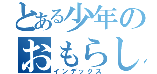 とある少年のおもらし（インデックス）