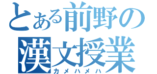 とある前野の漢文授業（カメハメハ）