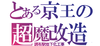 とある京王の超魔改造（調布駅地下化工事）