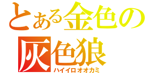 とある金色の灰色狼（ハイイロオオカミ）