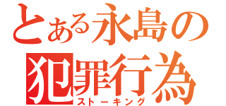 とある永島の犯罪行為（ストーキング）