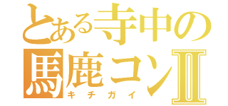 とある寺中の馬鹿コンビⅡ（キチガイ）