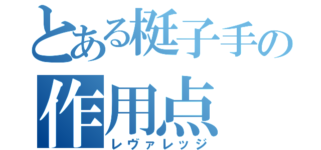 とある梃子手の作用点（レヴァレッジ）