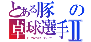 とある豚の卓球選手Ⅱ（テーブルテニス プレイヤー）