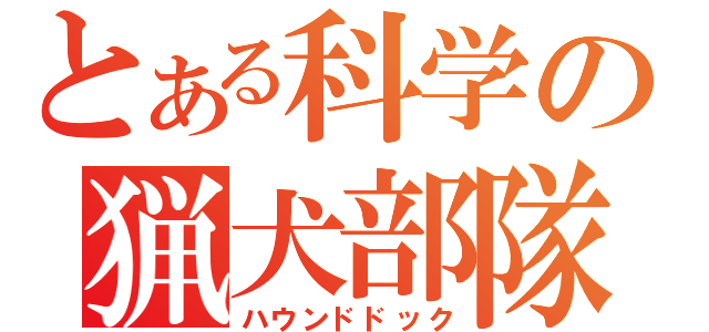 とある科学の猟犬部隊（ハウンドドック）