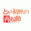 とある初鰹の再起動（リセットオンリー）