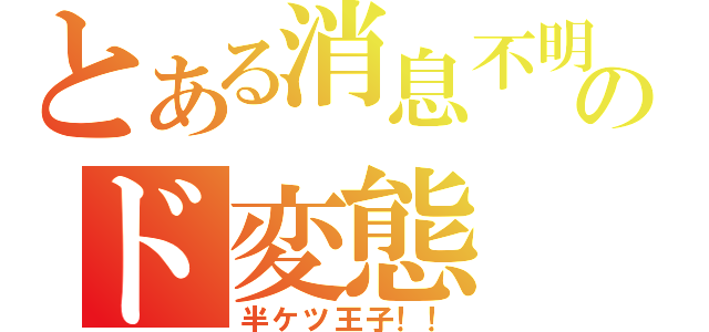 とある消息不明のド変態（半ケツ王子！！）