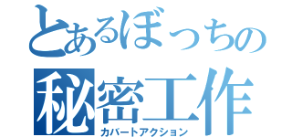 とあるぼっちの秘密工作（カバートアクション）