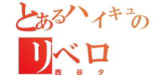 とあるハイキュー！！のリベロ（西谷夕）