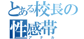 とある校長の性感帯（アナル）