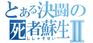 とある決闘の死者蘇生Ⅱ（ししゃそせい）