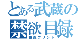 とある武蔵の禁欲目録（物理プリント）