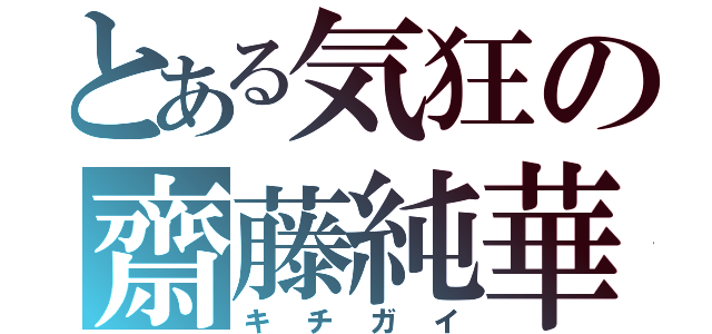 とある気狂の齋藤純華（キチガイ）