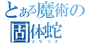 とある魔術の固体蛇（ソリッド）