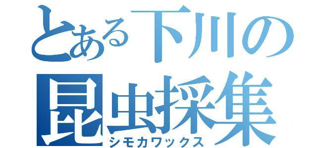 とある下川の昆虫採集（シモカワックス）