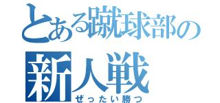 とある蹴球部の新人戦（ぜったい勝つ）