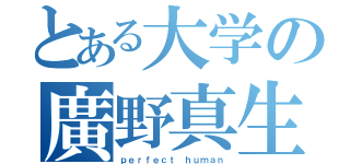 とある大学の廣野真生（ｐｅｒｆｅｃｔ ｈｕｍａｎ）