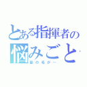 とある指揮者の悩みごと（髪の毛が…）