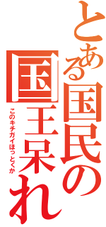 とある国民の国王呆れⅡ（このキチガイほっとくか）