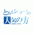 とあるシリーズの人気の方は？（とある魔術の禁書目録ｏｒとある科学の超電磁砲）