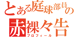 とある庭球部員の赤裸々告白（プロフィール）