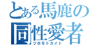 とある馬鹿の同性愛者（ツホモトカイト）