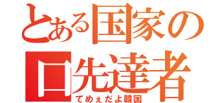 とある国家の口先達者（てめぇだよ韓国）