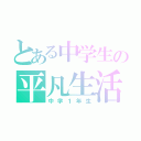 とある中学生の平凡生活（中学１年生）