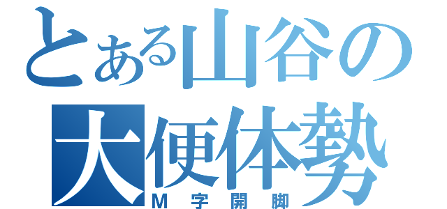 とある山谷の大便体勢（Ｍ字開脚）