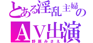 とある淫乱主婦のＡＶ出演（野原みさえ）