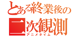 とある終業後の二次観測（アニメタイム）