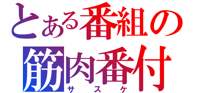 とある番組の筋肉番付（サスケ）