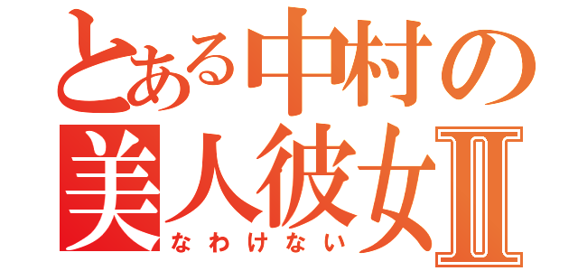 とある中村の美人彼女Ⅱ（なわけない）