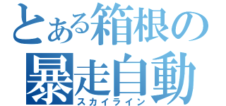 とある箱根の暴走自動車（スカイライン）