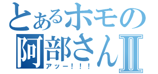 とあるホモの阿部さんⅡ（アッー！！！）