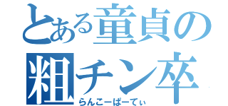 とある童貞の粗チン卒業（らんこーぱーてぃ）