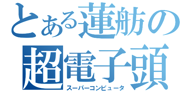 とある蓮舫の超電子頭脳（スーパーコンピュータ）