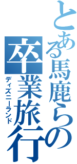 とある馬鹿らの卒業旅行（ディズニーランド）